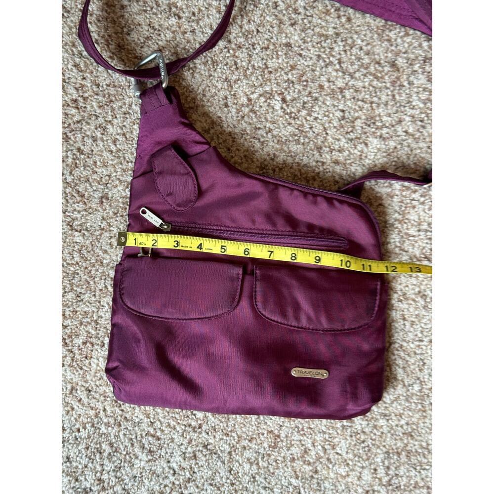 Travelon Anti-Theft Classic Crossbody bag/purse, Purple canvas; - Picture 5 of 15